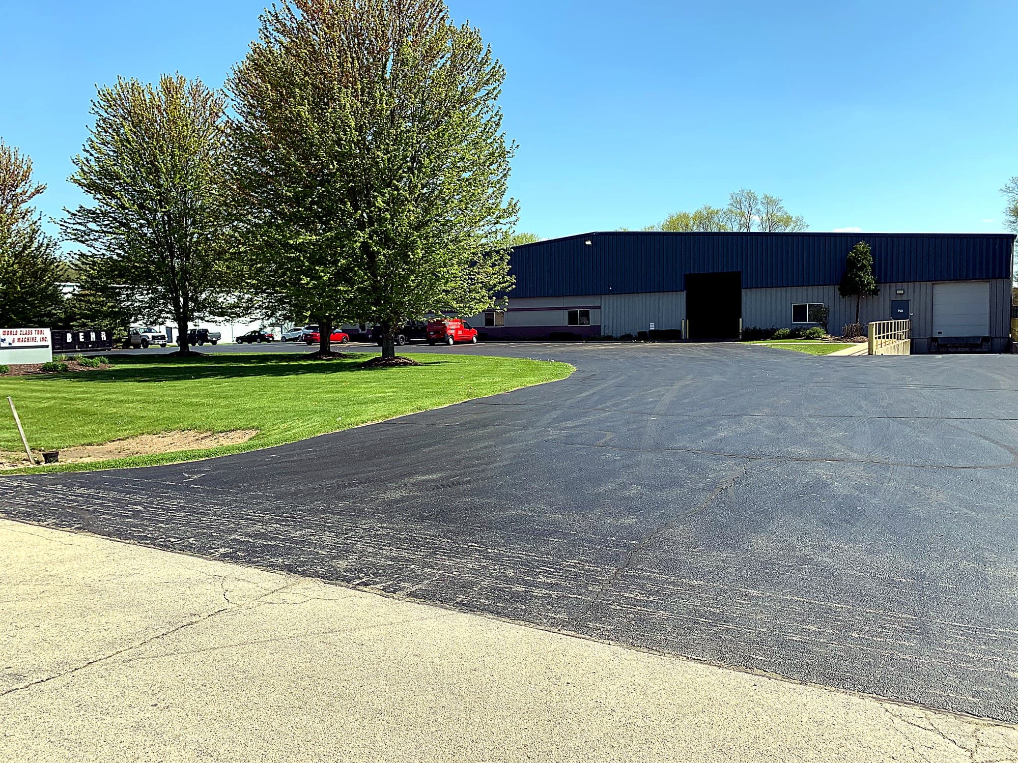 Drive approach leading to the facility entrance.