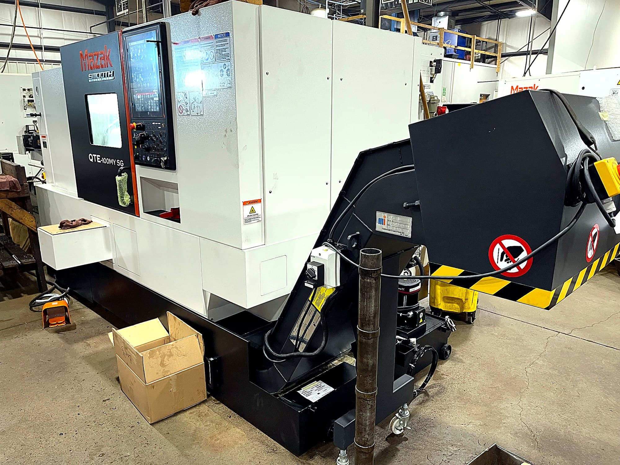 Mazak QTE-100MY SG machine during installation.