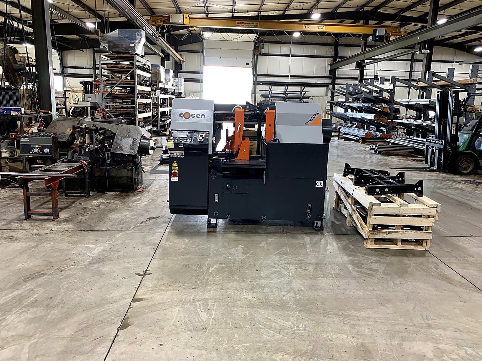 Cosen band saw installed on the production floor