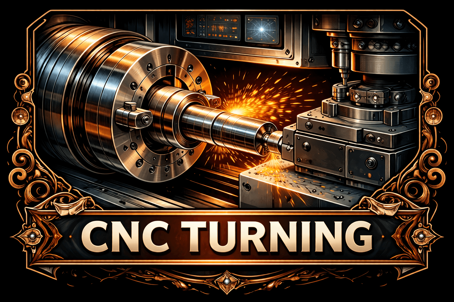 CNC turning operation producing a precision part